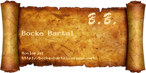 Bocke Bartal névjegykártya